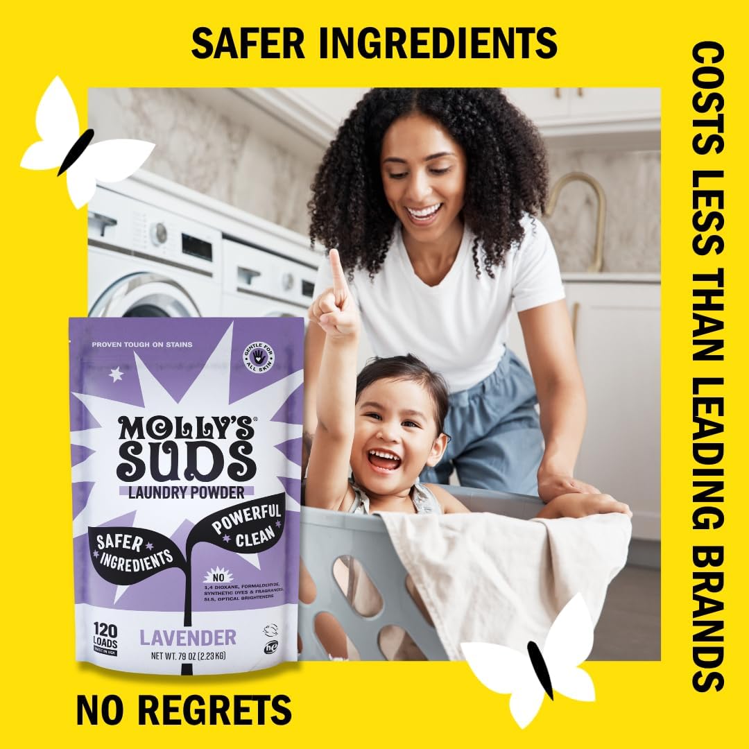 Molly's Suds Original Laundry Detergent Powder | Clean Laundry Detergent Powder for Sensitive Skin