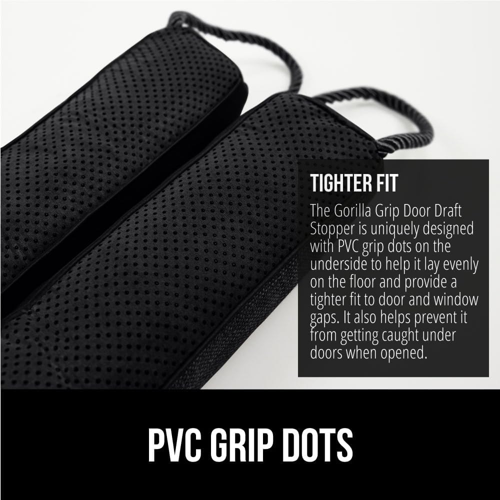 GORILLA GRIP Door Draft Stopper for Bottom of Doors, Weather Stripping Seal Blocks Hot Air, Noise