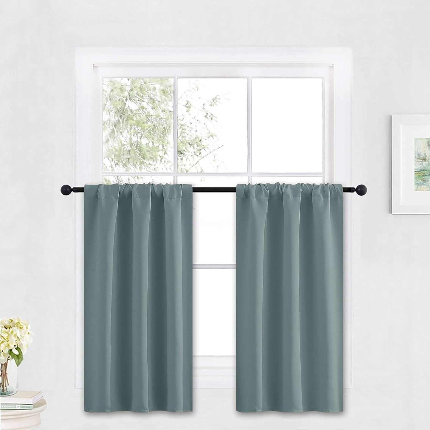 RYB HOME Small Curtains Blackout - Privacy Energy Efficiency Mini Curtains for Kids Bedroom RV