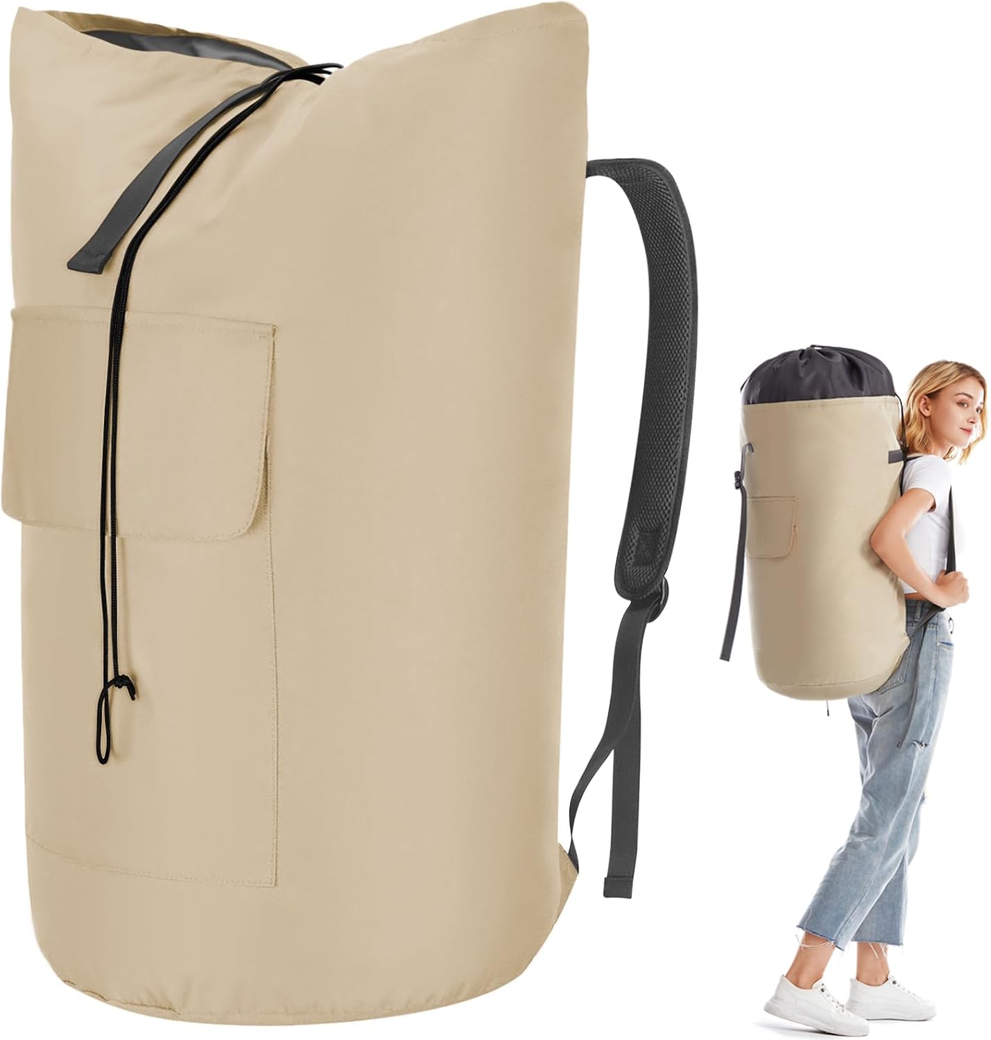 Heavy Duty Laundry Bag 115L, Sturdy Laundry Backpack Bag Extra Large, Dorm Room Essential for Guys