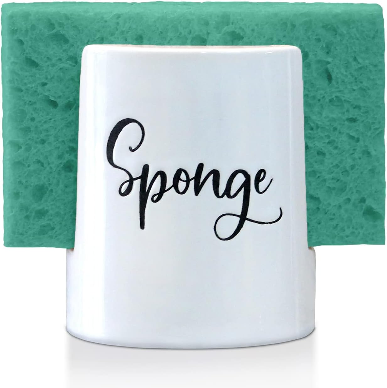 Home Acre Designs Sponge Holder for Kitchen Sink - Rustic Farmhouse Home & Kitchen Decor - White