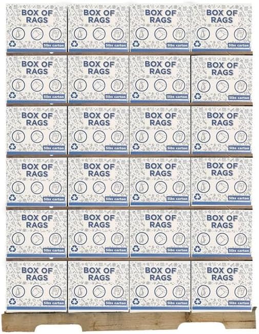 Recycled White Sheeting Cleaning Rags (600 lbs. Pallet 120x5 lbs. Box) – Lint Free White Cotton