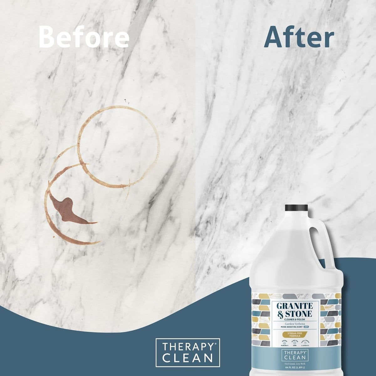 Therapy Granite Countertop Cleaner Refill 64 oz, Marble, Granite Polish, Marble Polish, Stone