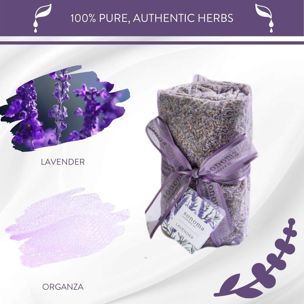 Sonoma Lavender Dried Lavender Sachets by The Yard for Drawers and Closets, Natural Air Freshener