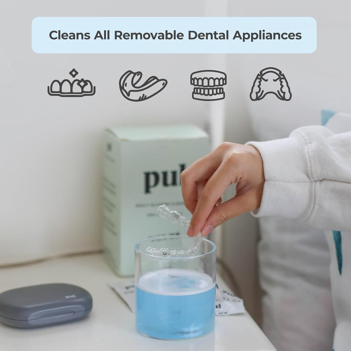 PUL Aligner Cleaner Tablets (Pack of 96) – For Cleaning Invisalign, All Clear Aligners & Retainers