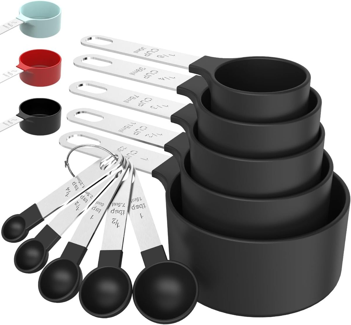 TILUCK Measuring Cups & Spoons Set, Stackable Cups and Spoons, Nesting Measure Cups with Stainless