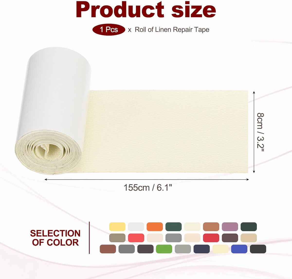 PATIKIL Leather Patches Tape for Furniture, 3.2 x 61 Inch Self Adhesive Vinyl Leather Repair Kit