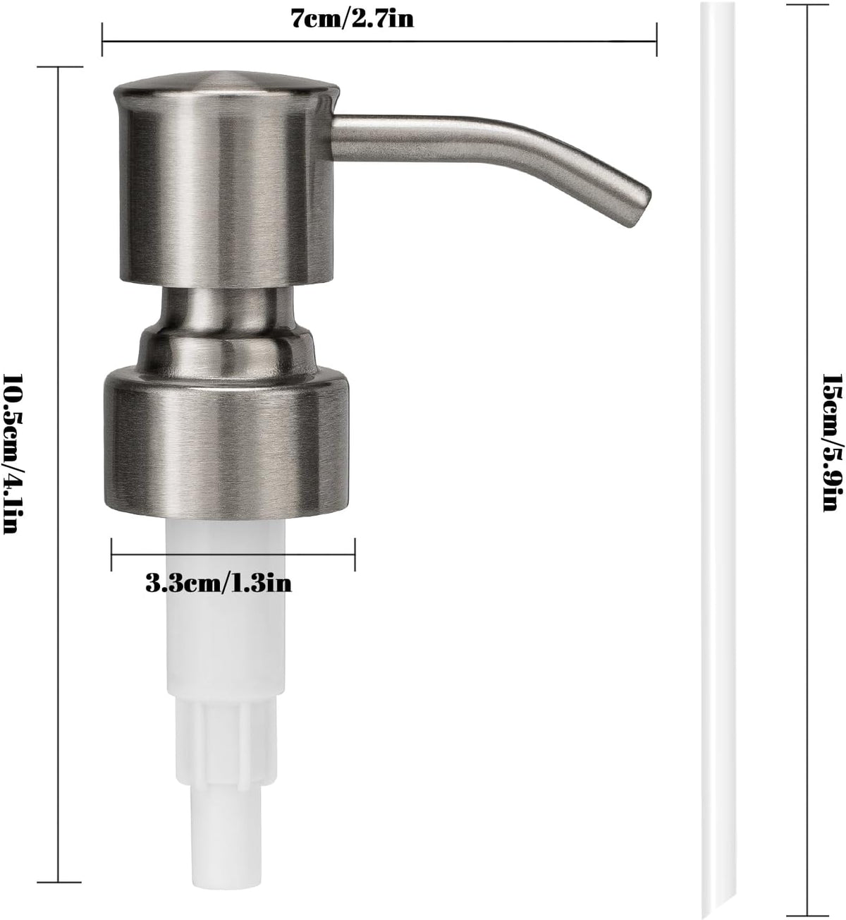 Soap Dispenser Pump Replacement 304 Stainless Steel for Regular Mouth Bottle for Standard 28/400