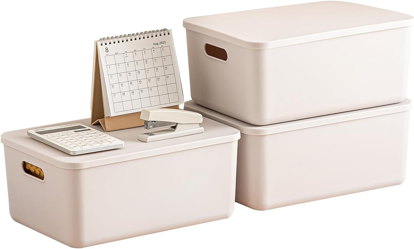 Plastic Storage Bins with lids,Storage Baskets,Container with handle,Storage Organizer Bins for