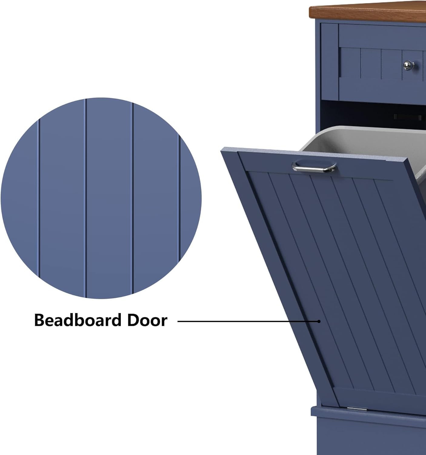 Betterhood Tilt Out Trash Cabinet 10 Gallon Wooden Free Standing Laundry Sorter Cabine,Recycling