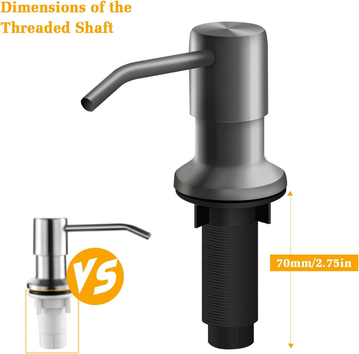 Soap Dispenser for Kitchen Sink, Built in Sink Soap Dispenser Lotion Dispenser with 17 OZ Bottle