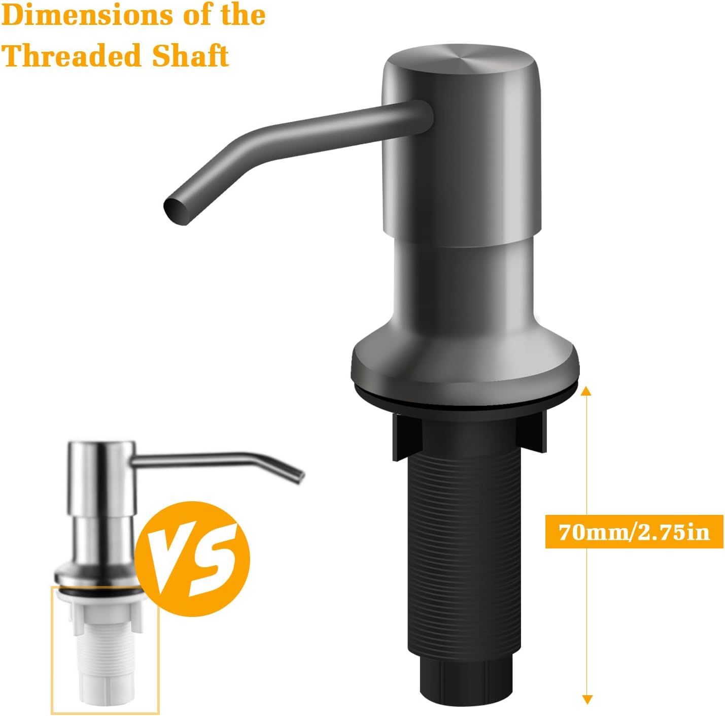 Soap Dispenser for Kitchen Sink, Built in Sink Soap Dispenser Lotion Dispenser with 17 OZ Bottle