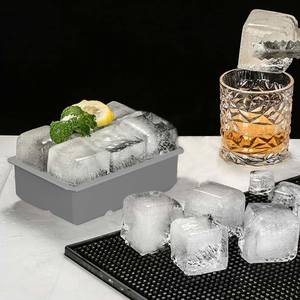 ROTTAY Ice Cube Trays (Set of 2), Sphere Ice Ball Maker with Lid & Large Square Ice Cube Maker for