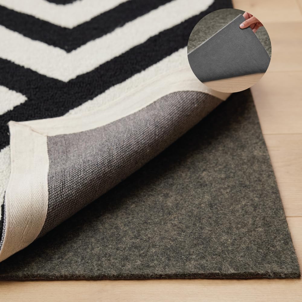 GORILLA GRIP Felt and Natural Rubber Stay in Place Slip Resistant Rug Pad, 1/8in Thick, 6x9 FT