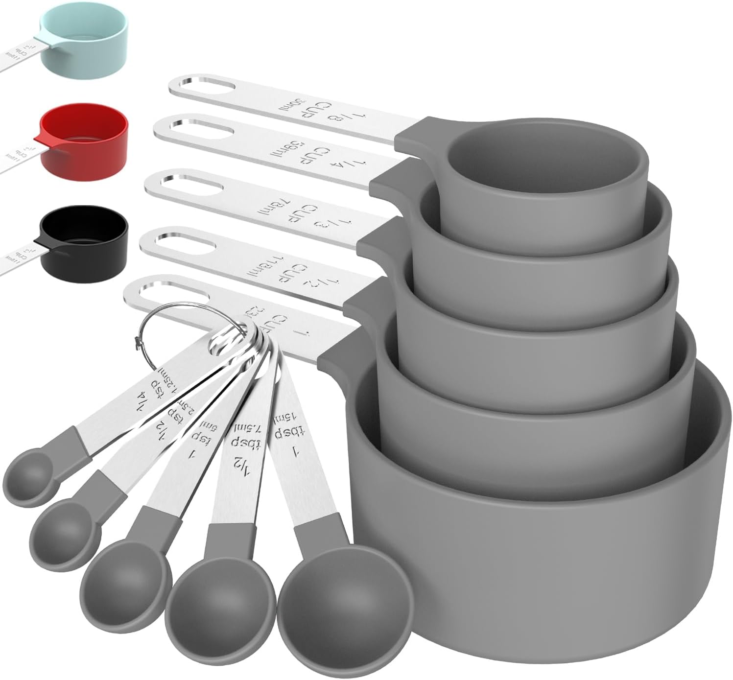 TILUCK Measuring Cups & Spoons Set, Stackable Cups and Spoons, Nesting Measure Cups with Stainless