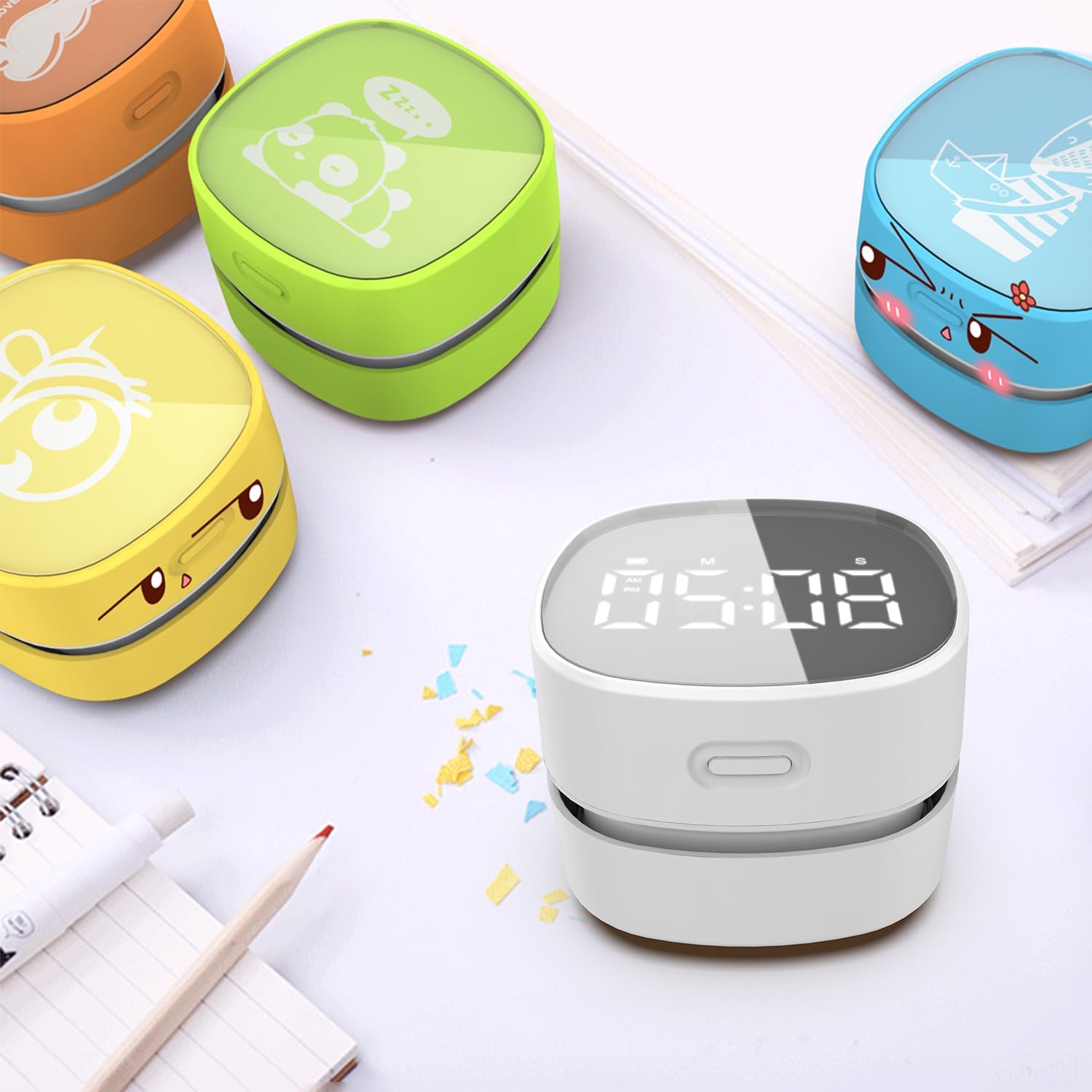 ODISTAR Counter Vacuum Cleaner,Mini Table dust Sweeper Energy with Digital Timer,Endurance up to