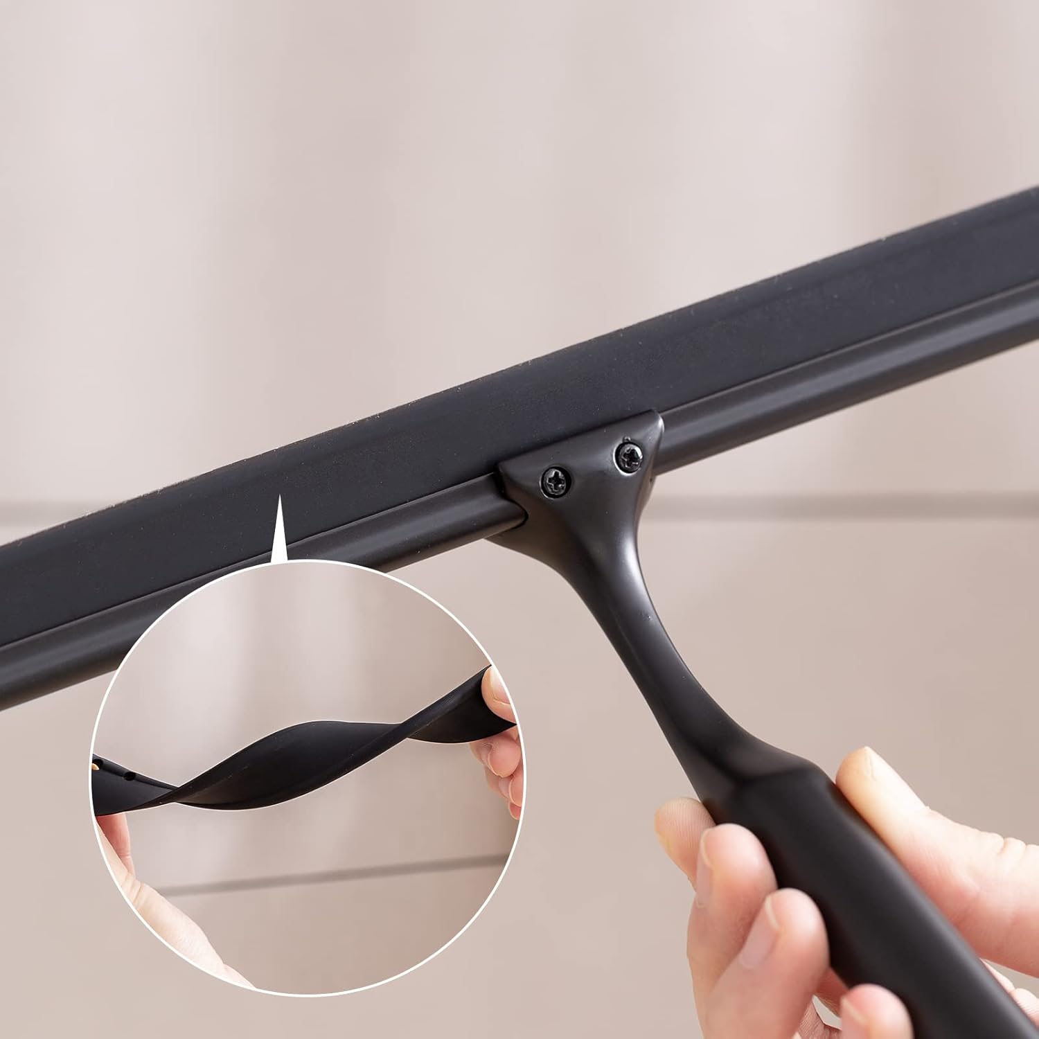 Ettori Shower Squeegee for Glass Doors, Squeegee for Shower Glass Door, Window and Car Glass