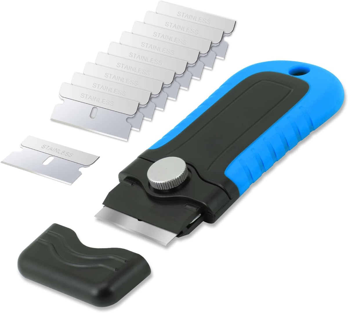 Gomake Razor Blade Scraper Tool with Blade Storage Container, Glass Cooktop Stove Scraper with