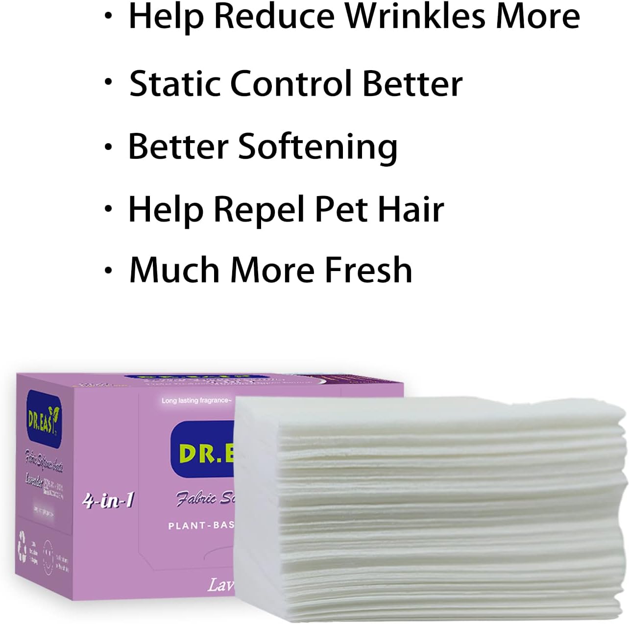 DR.EASY Dryer Sheets Plant Based Formula 252 Ct Fabric Softener sheets for Laundry Lavender