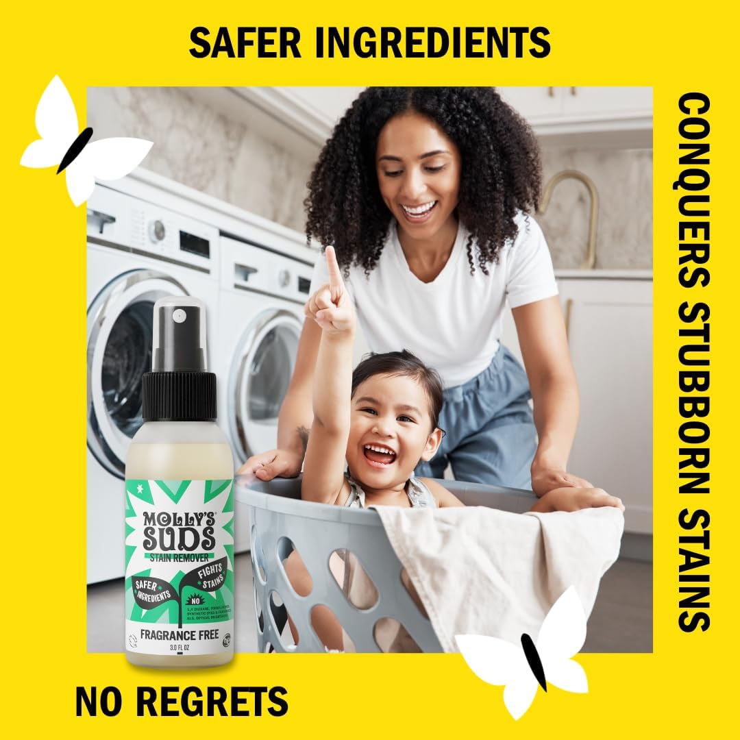 Molly's Suds Stain Remover Spray | Gentle Yet Powerful, Great for Baby & Pet Stains | Clean, Simple