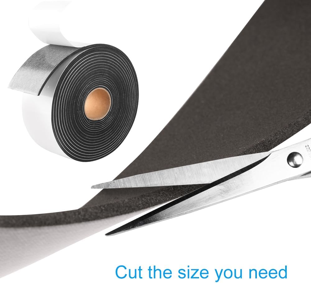 High Density Foam Tape,2 Inch Wide x 1/8 Inch Thick Door Insulation Tape,Adhesive Weather Stripping
