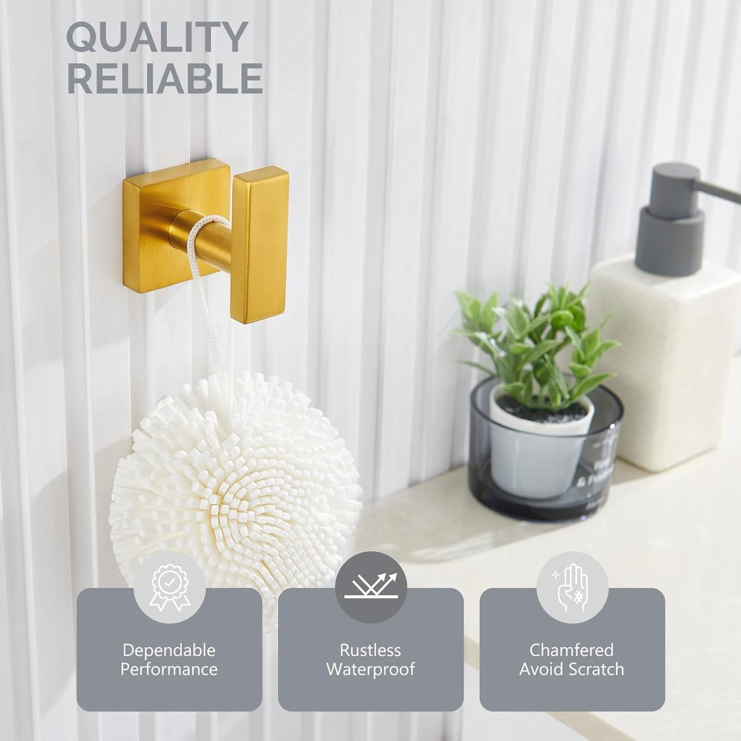 Angle Simple Towel Hook for Bathroom, SUS 304 Stainless Steel Robe Coat Hook for Wall, Hand Towel