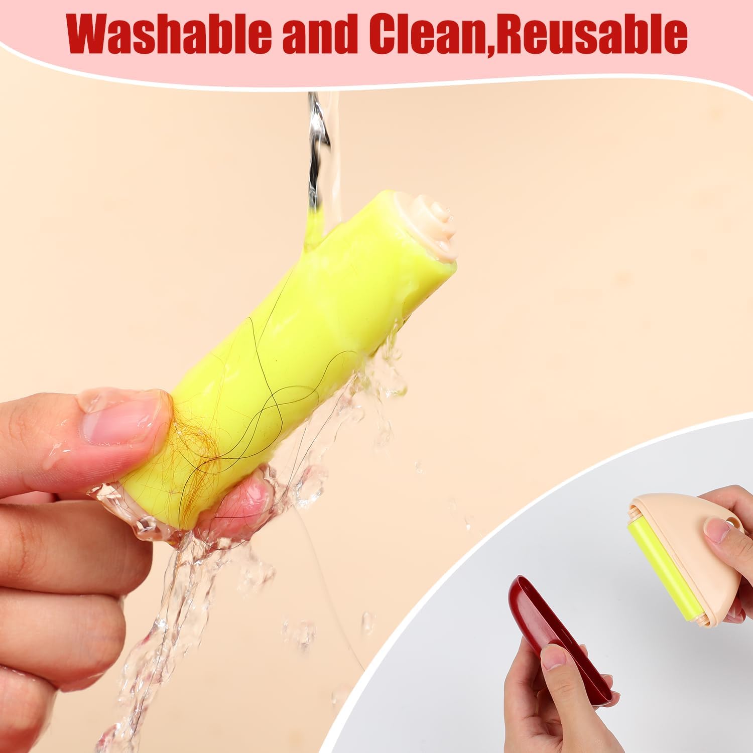 Good Life Lint Roller, Reusable Mini Lint Roller Pet Hair Remover, Portable Lint Roller, Washable
