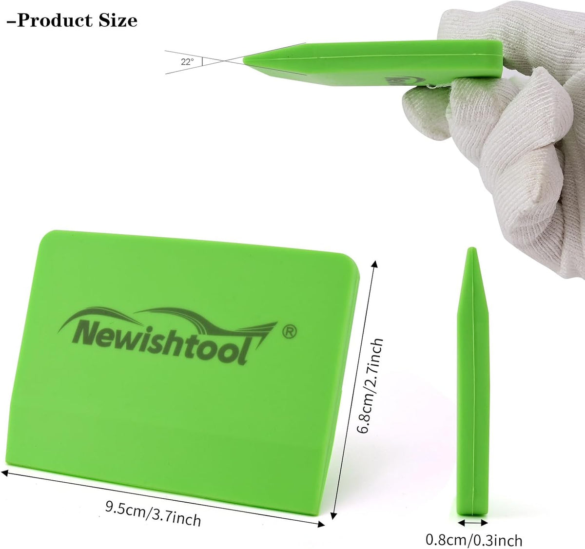 NEWISHTOOL Soft Silicone Squeegee, Small V-Blade Scraper for Window Film Application & Water