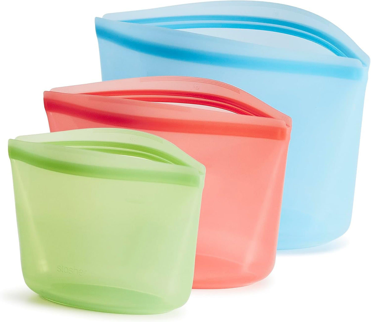 Stasher Premium Silicone Reusable Food Storage Bags, 3-Pack, Multi, Multi-Use Food Storage Bags