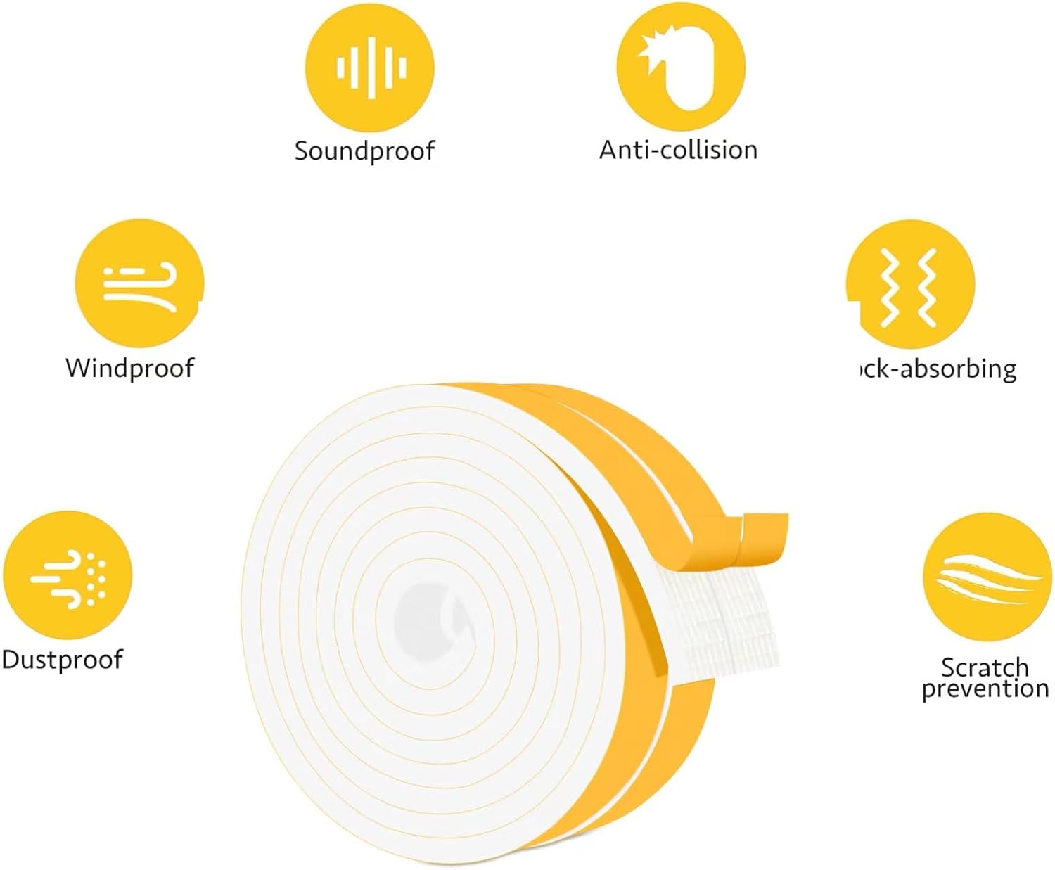 Closed Cell Foam Weather Stripping for Various Door Seal and Window Insulation, One Sided Foam
