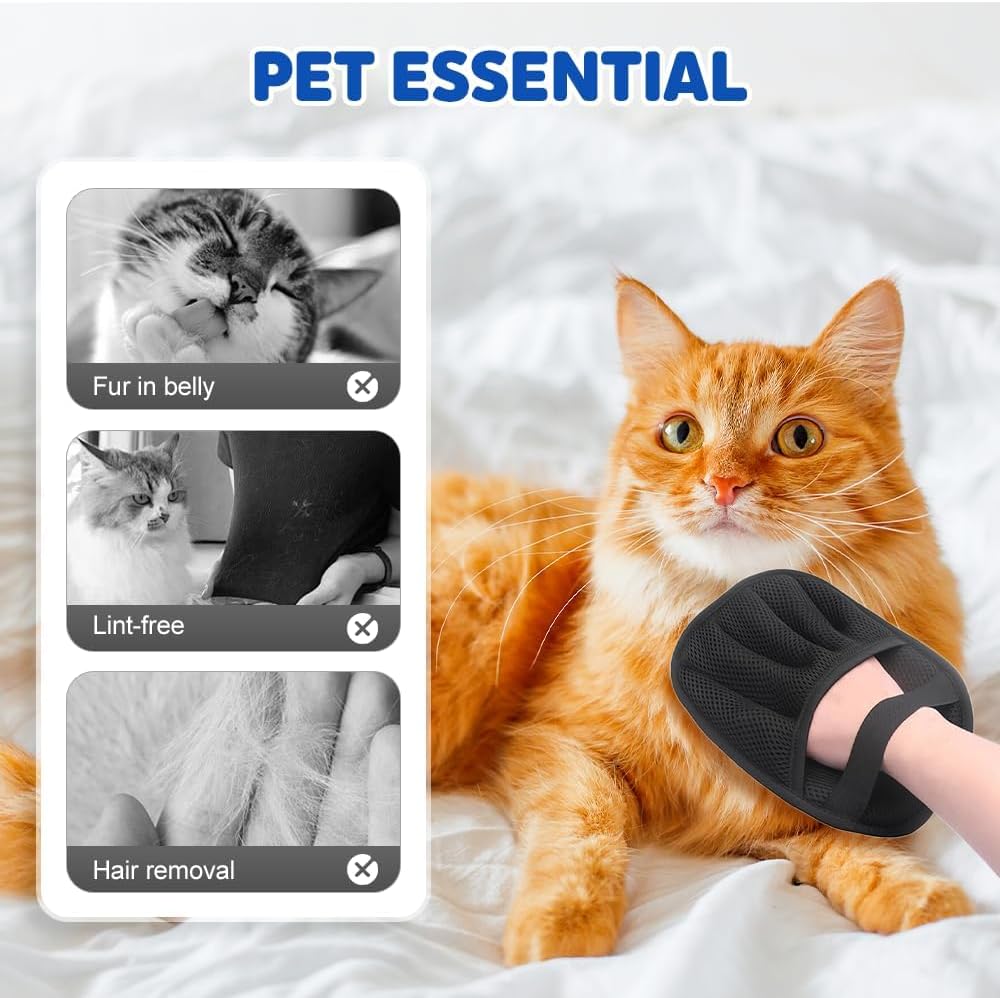 Pet Hair Remover Gloves for Cats Dogs,Electrostatic Glove Pet Hair Gloves,Cat Dog Grooming Glove