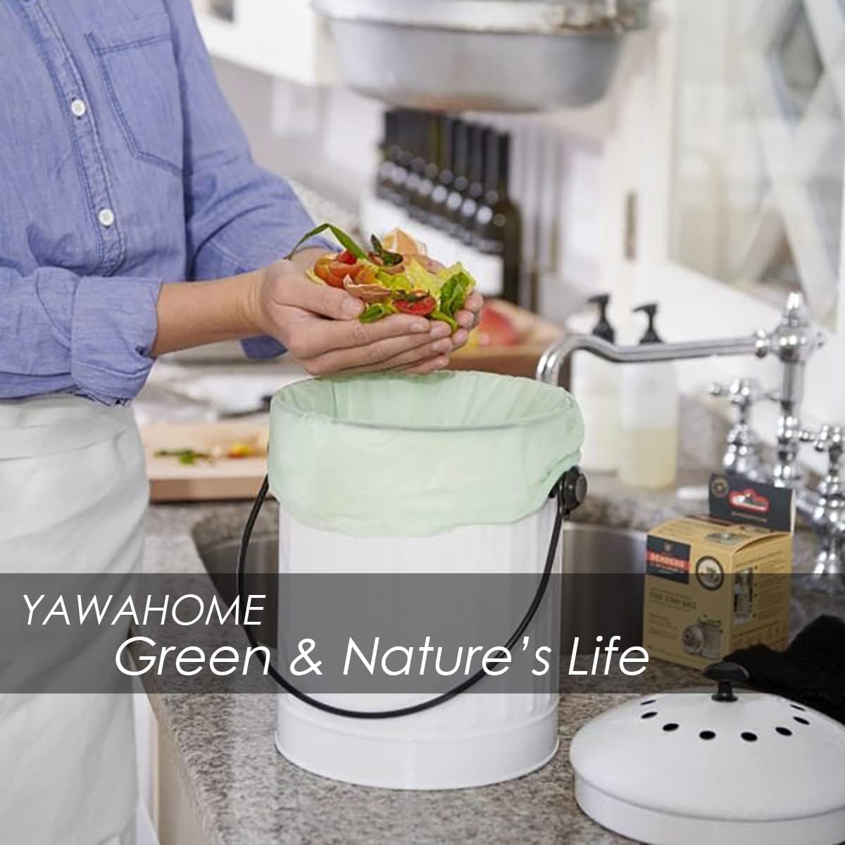 Small Trash Bags 1.2 Gallon (5L) - 120 Counts Garbage Bags, Unscented Compost Bags for Bathroom