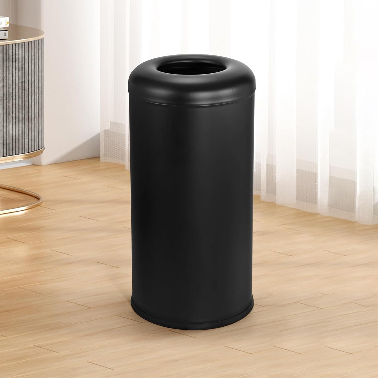 BEAMNOVA Commercial Trash Can 16.5 Gal Open Top Black Outdoor Indoor Garbage Enclosure Inner with