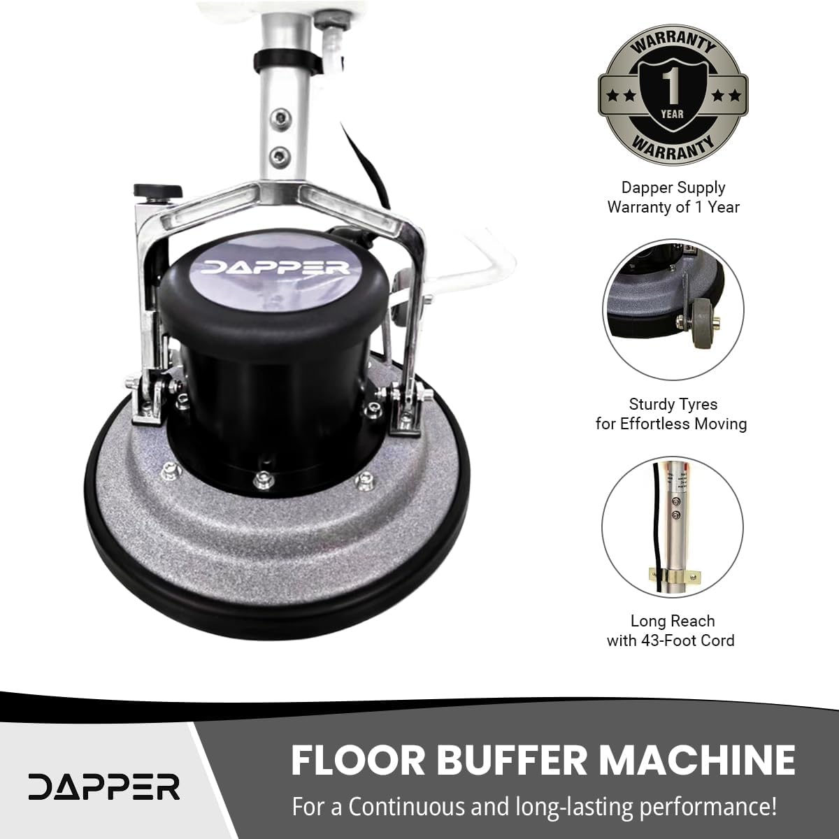 13" Heavy-duty Multi-Functional Floor Buffer Polisher Machine - Clean, Buff, Scrubb and Polish with