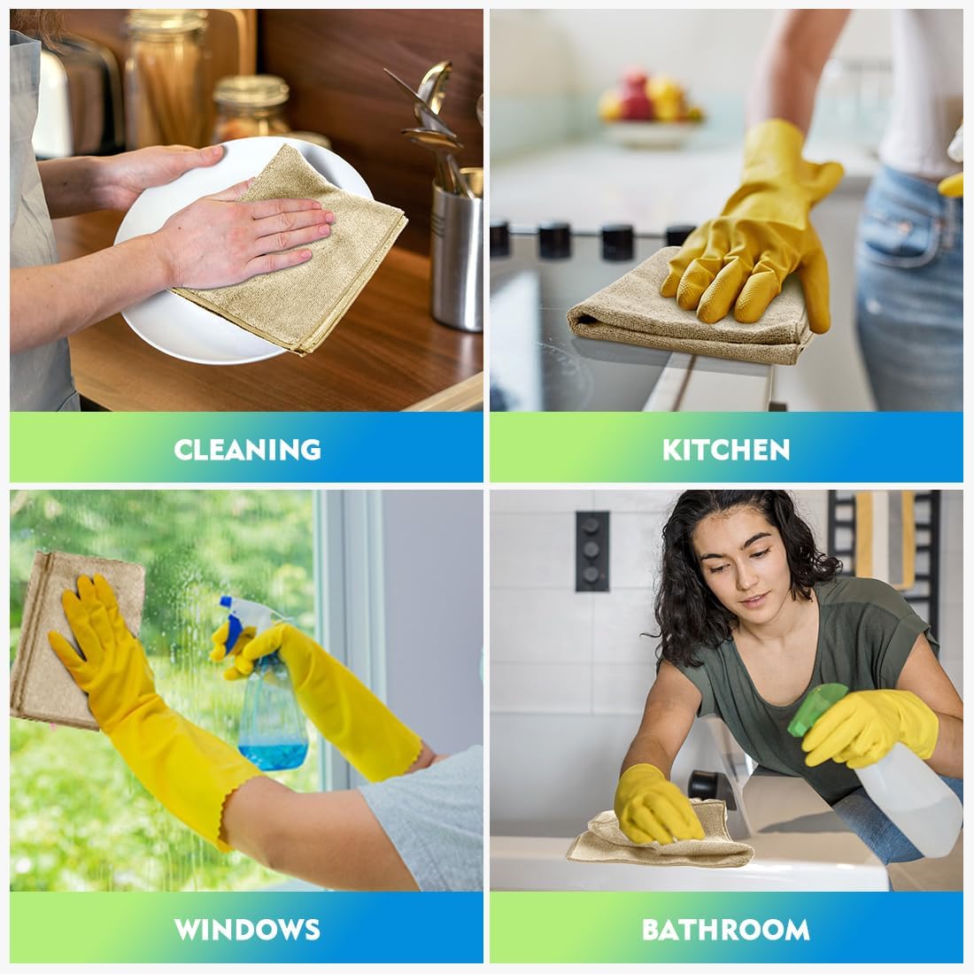 HOMEXCEL Microfiber Cleaning Cloth 20 Pack 11.5 x 11.5 inch Microfiber Towels for Cars Ultra