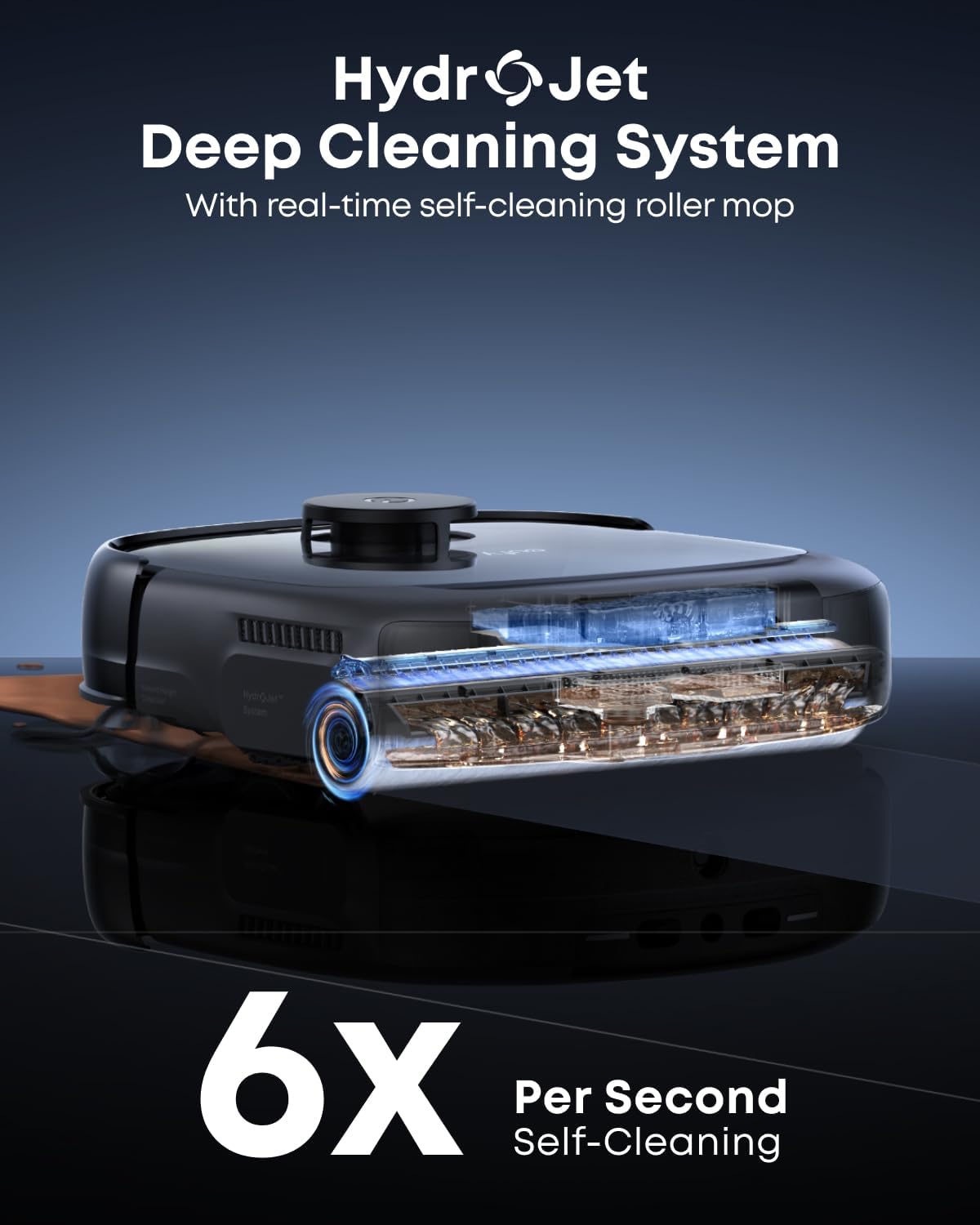 eufy Robot Vacuum E28, Portable Deep Cleaner for Carpet, HydroJet System with Roller Mop