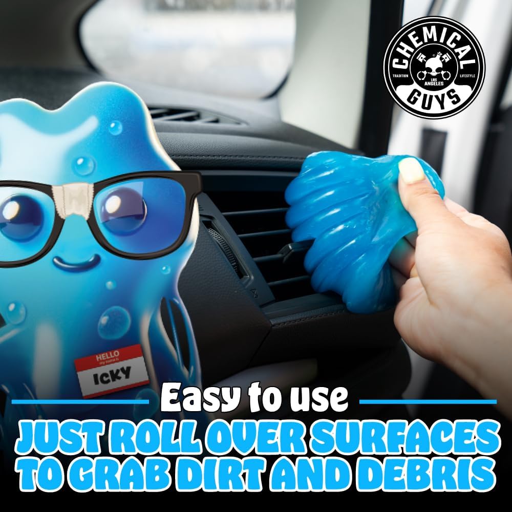 Chemical Guys Sticky Icky Car Cleaning Gel, Green Apple Scent - Detailing Gel for Vents, Keyboards