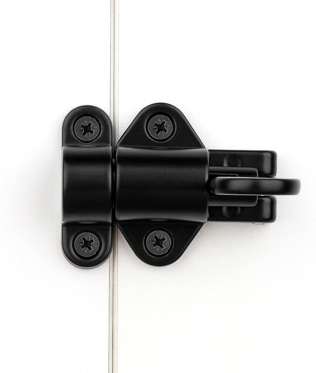 4 Packs Self-Closing Latches，Black Spring Door Lock，Resilient Bolt Latch Aluminum Alloy Safety