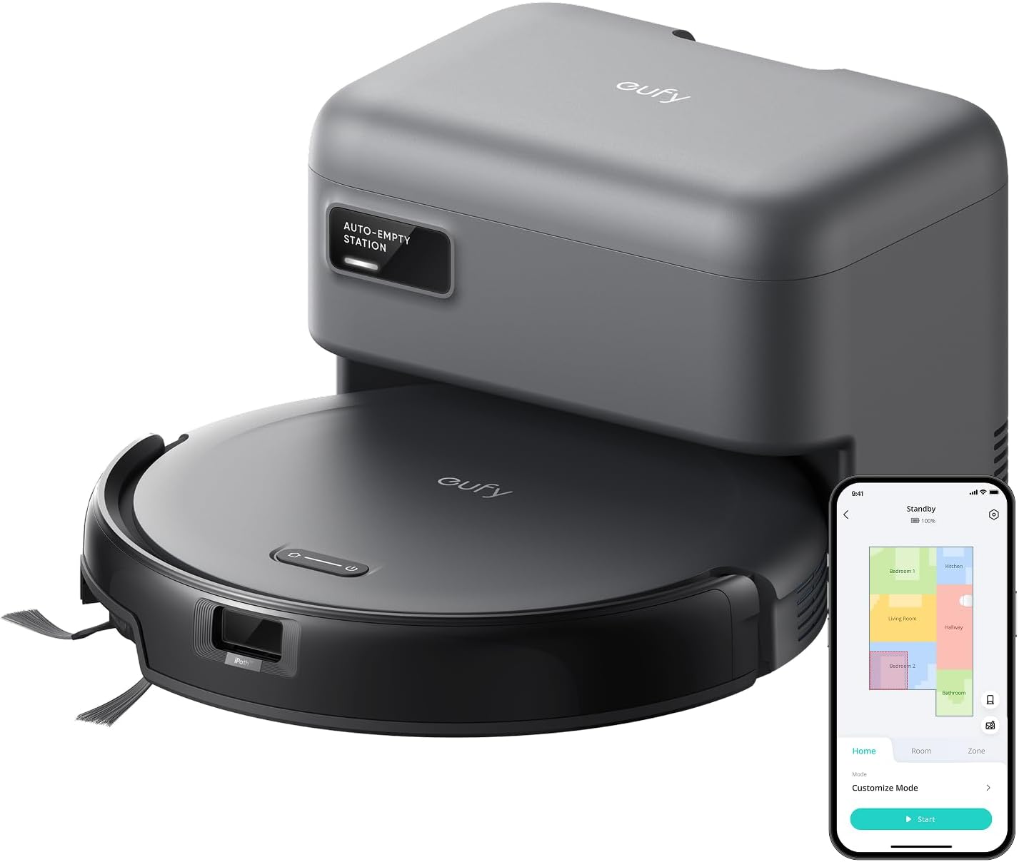 eufy C10 Robot Vacuum Self Emptying, 8 Weeks Hands Free, Advanced Smart Mapping with LiDAR