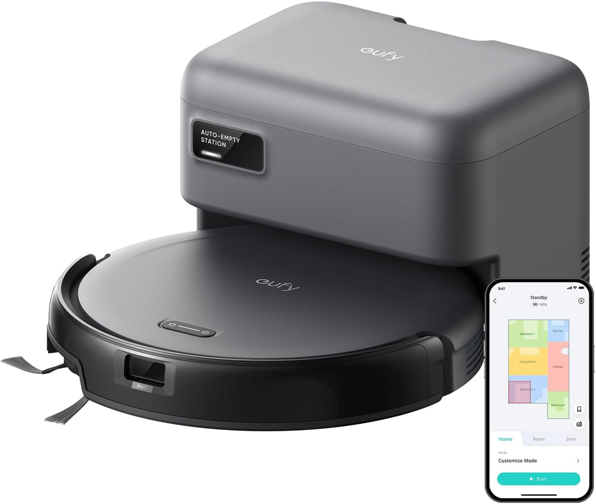 eufy C10 Robot Vacuum Self Emptying, 8 Weeks Hands Free, Advanced Smart Mapping with LiDAR