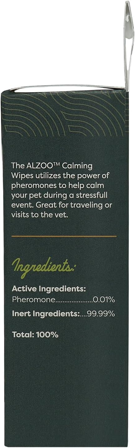 ALZOO Calming Wipes with Pheromones for Cats and Dogs, On The Go Wipes Helps Reduce Stressful
