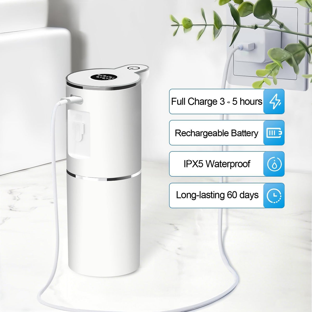 Automatic Liquid Soap Dispenser,6 Level Adjustable Liquid, Wall Mount Soap Dispenser,USB