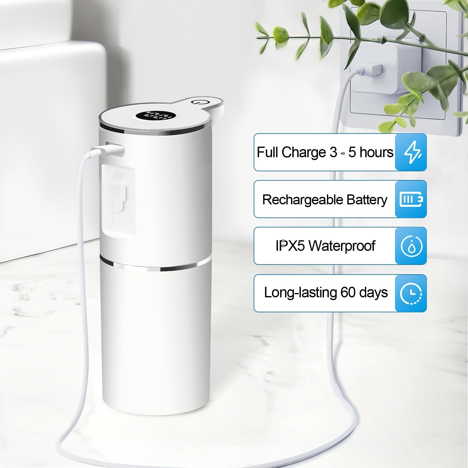 Automatic Liquid Soap Dispenser,6 Level Adjustable Liquid, Wall Mount Soap Dispenser,USB
