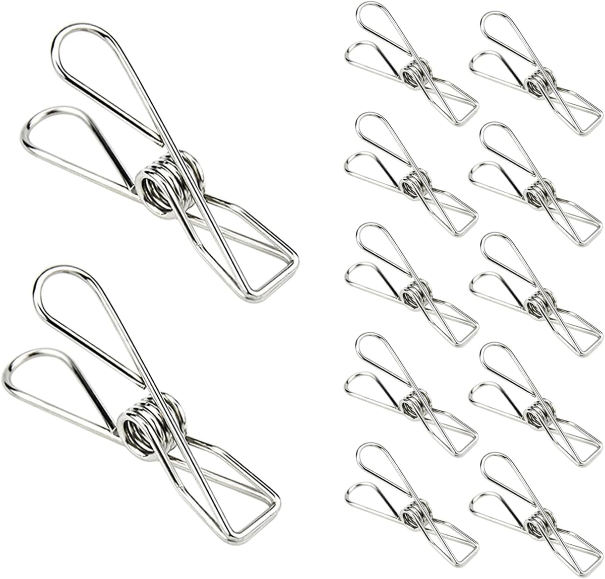 Laundry Clothes Pins Clips 50 Pack, Stainless Steel Heavy Duty Laundry Peg Metal Clip Clothespins