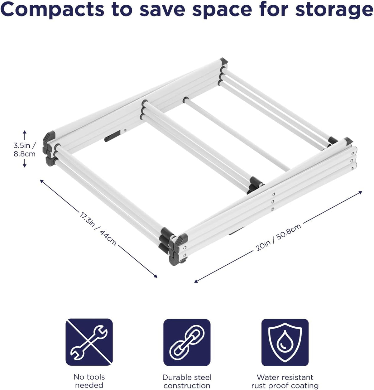 BLACK+DECKER 3 Tier Expandable Collapsing Foldable Laundry Rack for Air Drying Clothing, Space