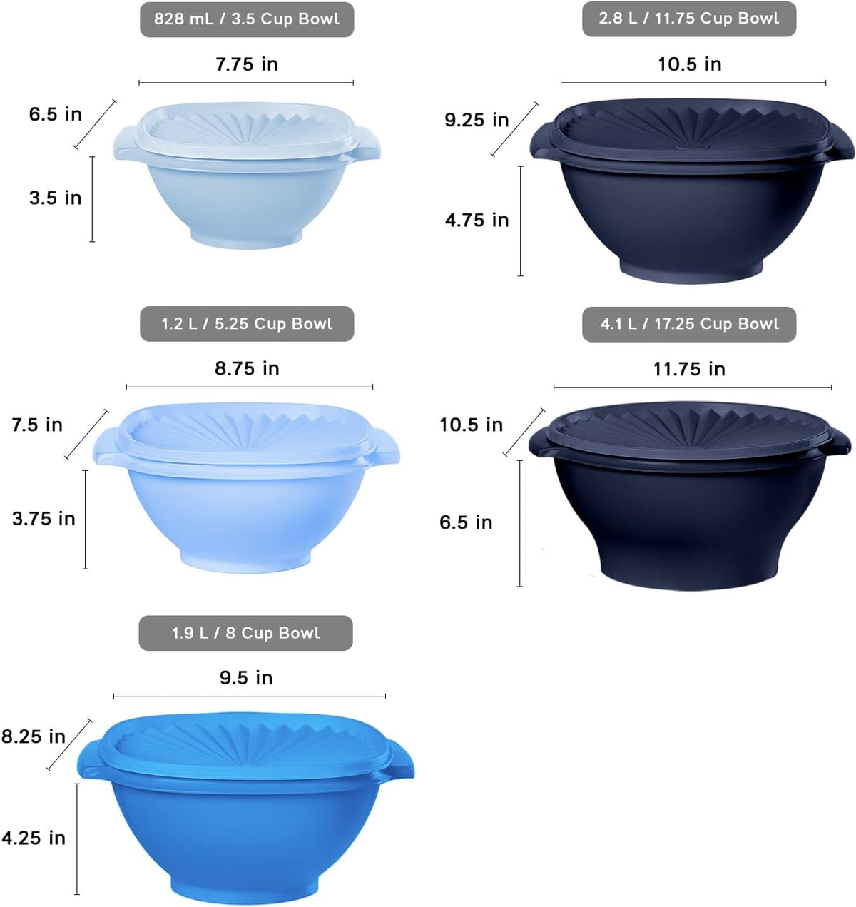 Tupperware Heritage Collection, New 36 Piece Food Storage Container Set in Vintage Blue, Dishwasher