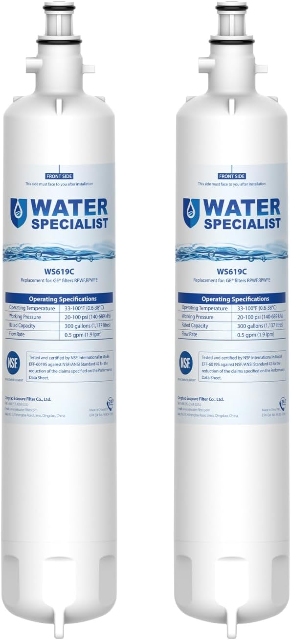 Waterspecialist Replacement for GE® RPWFE®, RPWF (Built-in CHIP) Refrigerator Water Filter