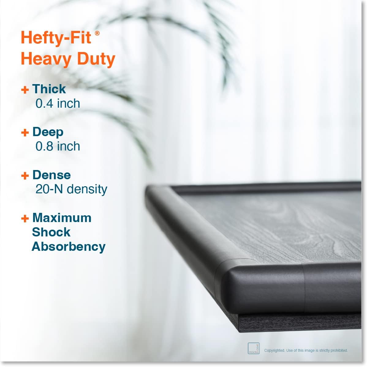 Roving Cove HeftyFit Corner Protector for Baby (4 Large Corners), Heavy-Duty Soft Rubber Foam