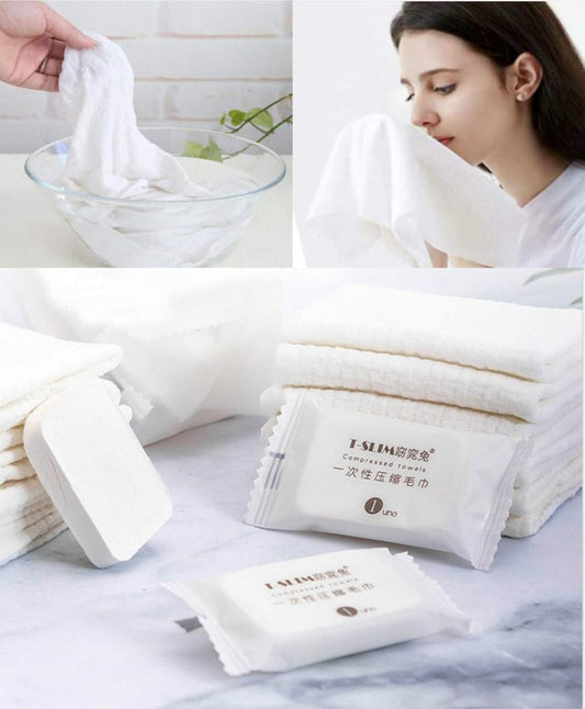 Premium Compressed Towel Tablet, Essential Face Washcloths for Travel, Camping, Hiking, Sports and