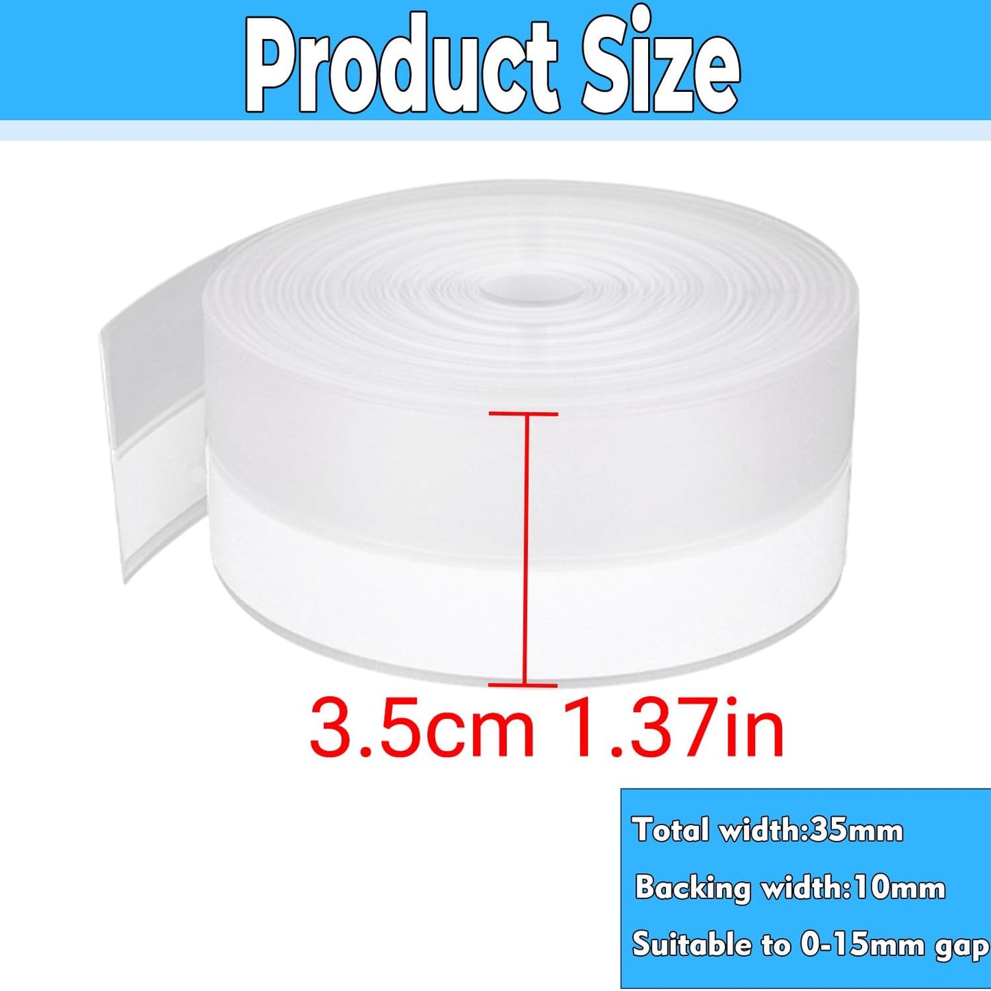 Weather Stripping Door Seal Strip 33 Feet Strip Bottom Draft Insulation Stopper Weatherproof